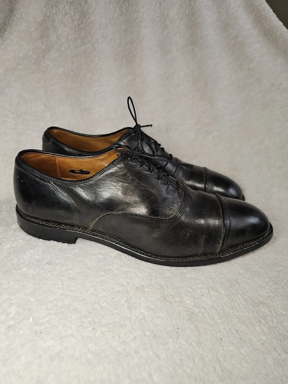 Allen Edmonds Park Avenue Cap Toe Dress Shoes Mens 11  Black Leather Oxford USA.